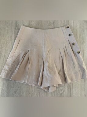 Vince Linen Blend Pleated Shorts Blush Beige Tailored Classic Preppy Size 2